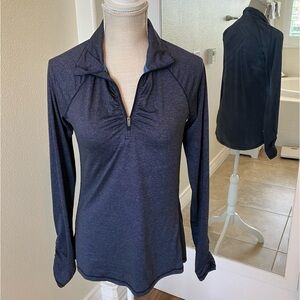 Champion blue long sleeve pullover 1/4 zip athletic top, size Small